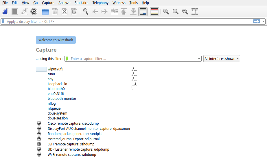 Wireshark interface