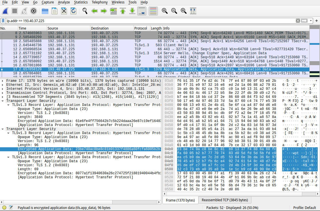 Wireshark traffic