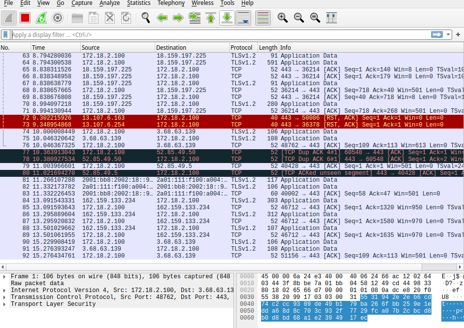 Wireshark traffic